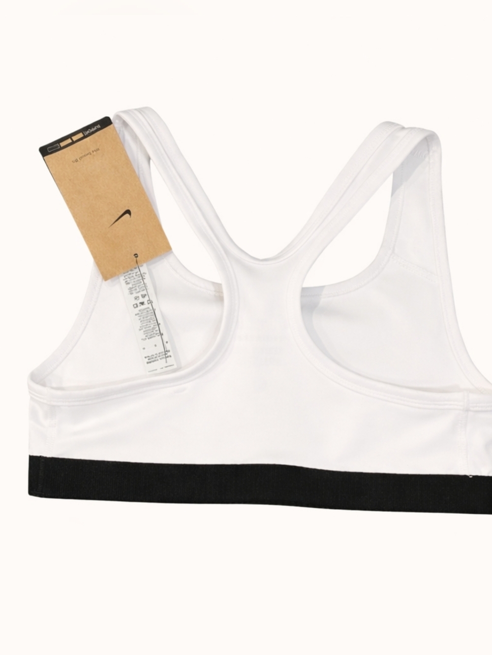 NWT Nike Girls Sports Bra Size M (7/8) White Black Racerback Training Bra - Picture 2 of 3